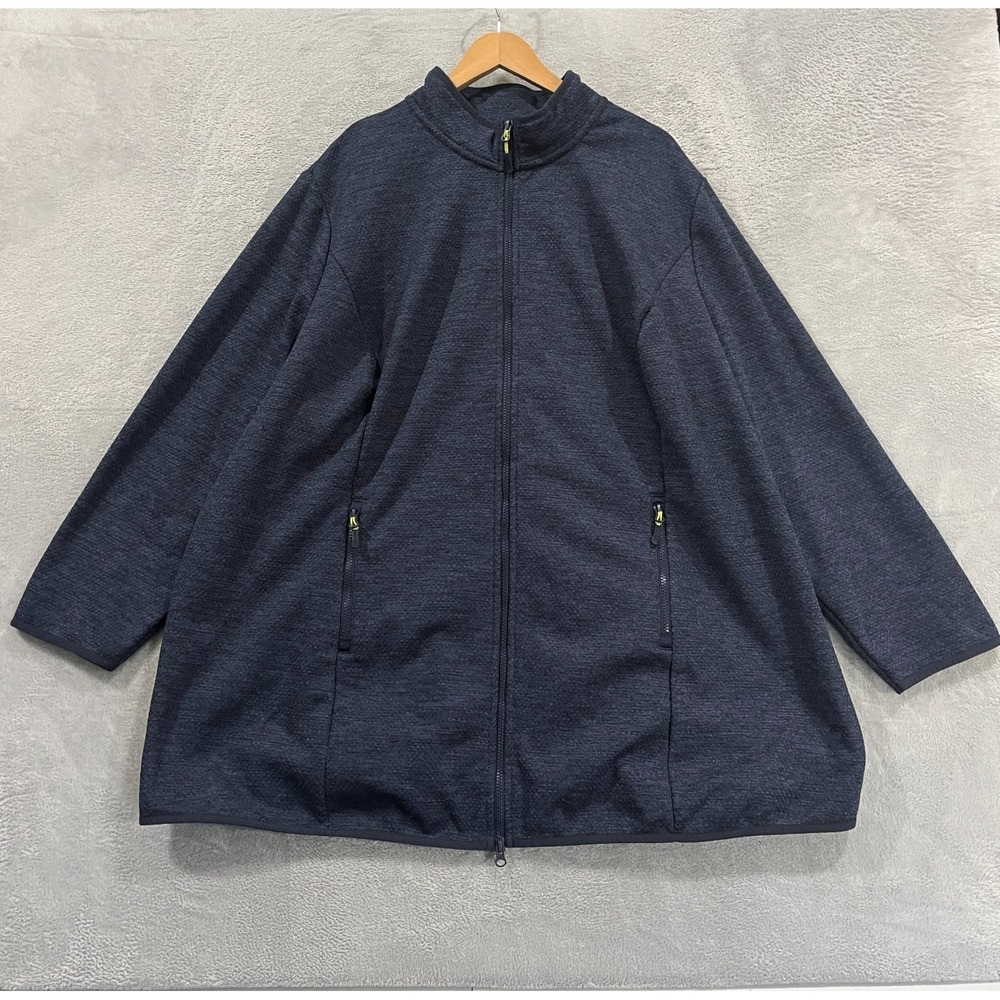 Ulla Popken Jacket Womens 32 34‎ Full Zip Jacket Hood Navy Blue Fleece Hoodie